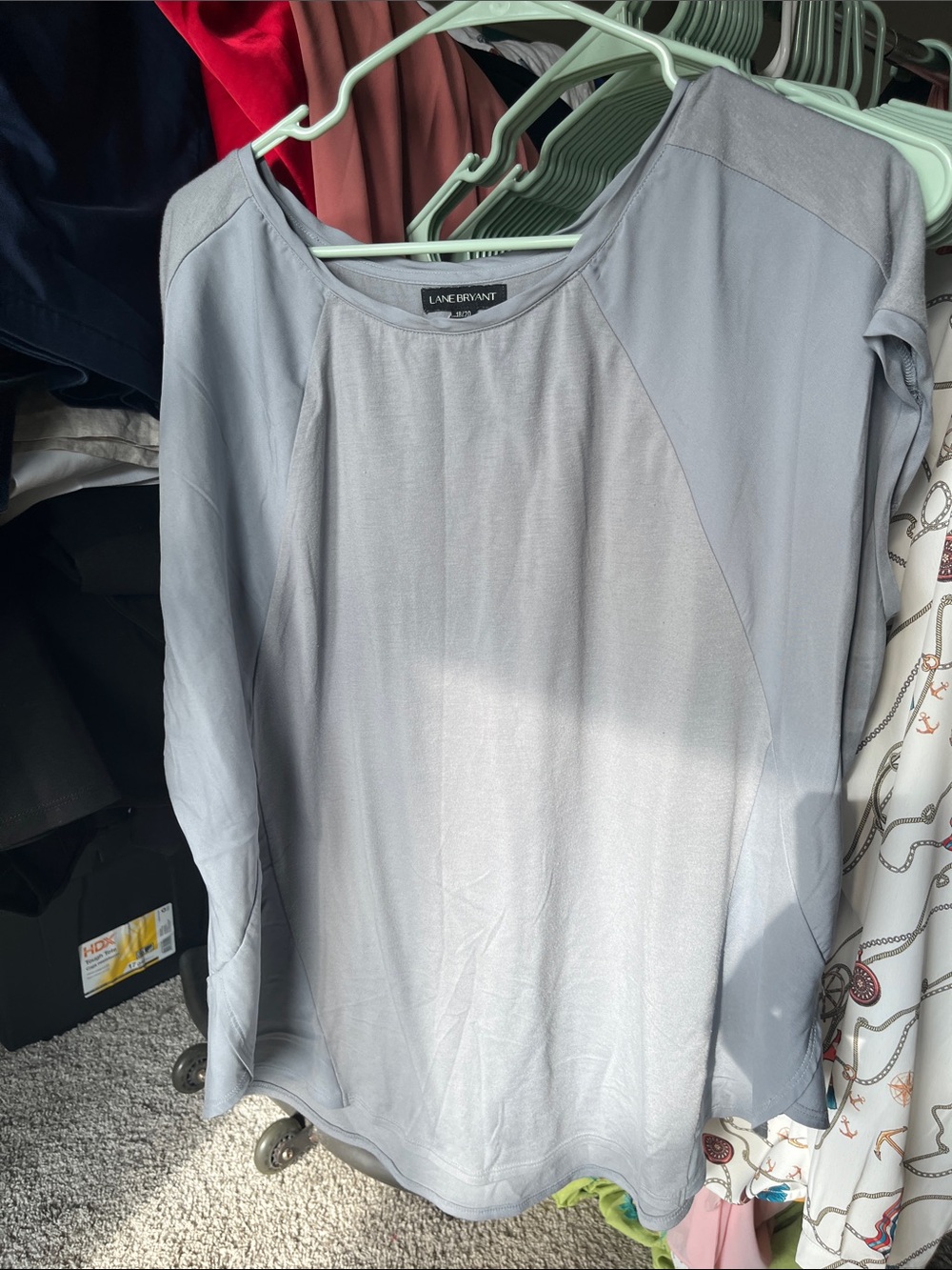 Lane Bryant Light Blue Long Sleeve Scoop Neck Top